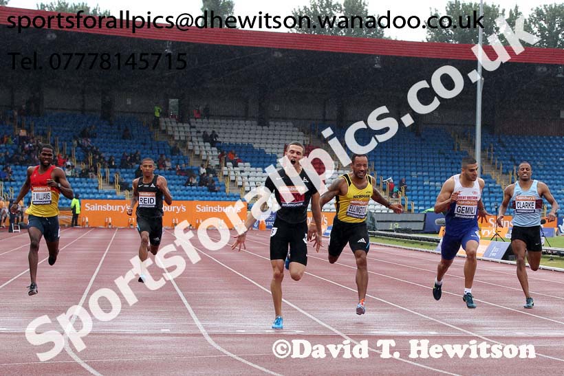 Danny Talbot (Birchfield) wins from Adam Gemili (Blackheath) and 3rd James Ellington (Newham) 200 metres final, 2014 Sainsbury's British Championships. Photo: David T. Hewitson/Sports for All Pics